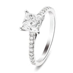 Certified Diamond Princess Side Stone Engagement Ring 1.00ct G/SI Platinum - All Diamond