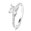 Certified Diamond Princess Side Stone Engagement Ring 1.20ct E/VS 18k White Gold - All Diamond