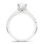 Certified Diamond Round Side Stone Engagement Ring 0.50ct E/VS 18k White Gold - All Diamond