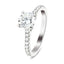 Certified Diamond Round Side Stone Engagement Ring 0.50ct G/SI 18k White Gold - All Diamond