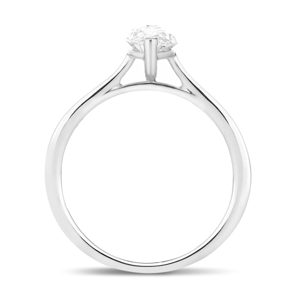Certified Marquise Diamond Engagement Ring 0.30ct E/VS Platinum - All Diamond