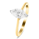 Certified Marquise Diamond Engagement Ring 0.70ct G/SI 18k Yellow Gold - All Diamond