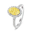 Certified Oval Yellow Diamond Halo Engagement Ring 1.30ct Ring in Platinum - All Diamond