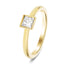 Certified Princess Diamond Rub Over Engagement Ring 0.30ct E/VS 18k Yellow Gold - All Diamond