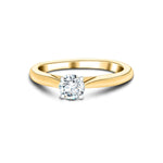 Certified Solitaire Diamond Engagement Ring 0.20ct H/SI Quality 18k Yellow Gold - All Diamond