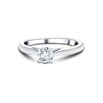 Certified Solitaire Diamond Engagement Ring 0.20ct H/SI Quality 9k White Gold - All Diamond