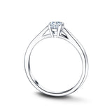 Certified Solitaire Diamond Engagement Ring 0.20ct H/SI Quality 9k White Gold - All Diamond