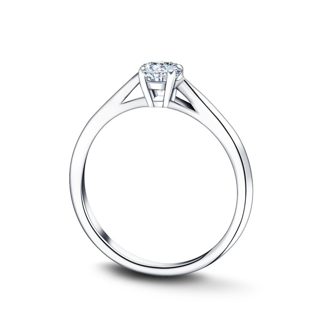 Certified Solitaire Diamond Engagement Ring 0.20ct H/SI Quality 9k White Gold - All Diamond