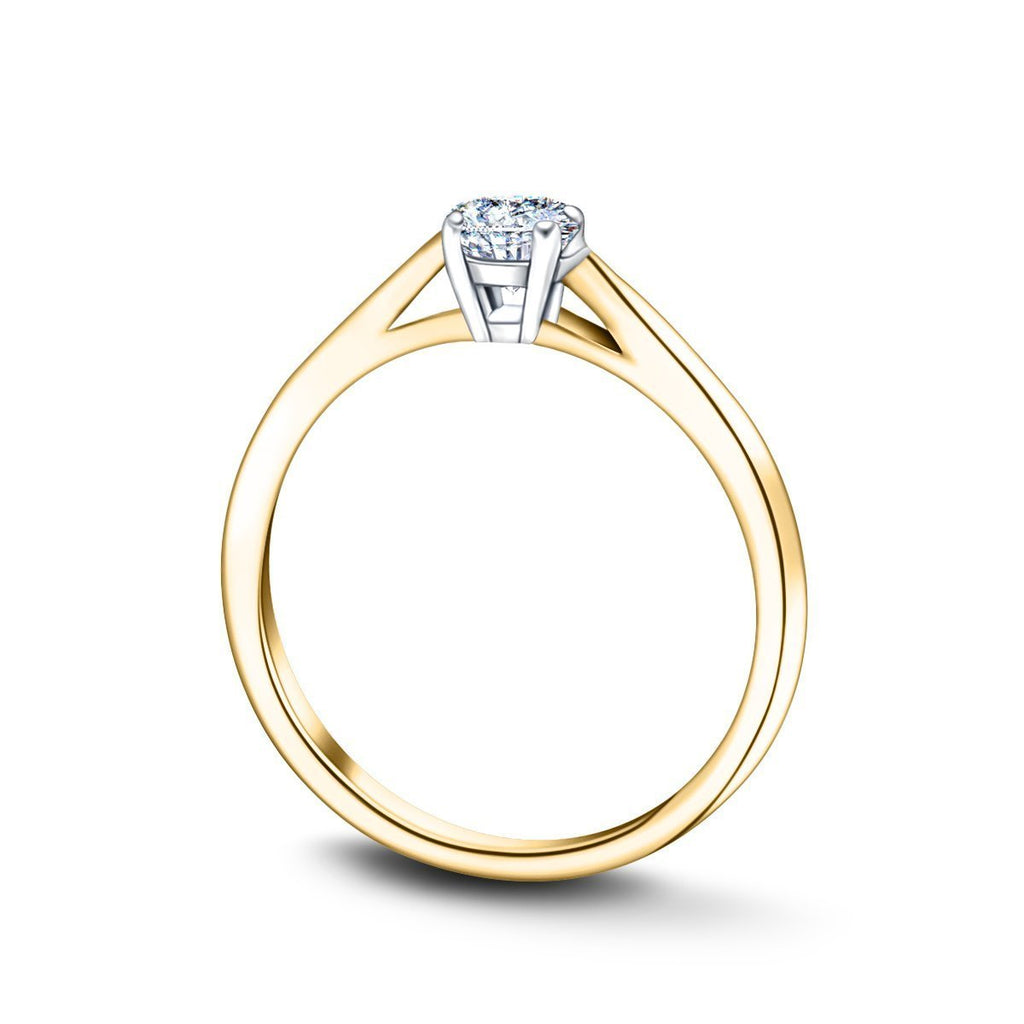Certified Solitaire Diamond Engagement Ring 0.20ct H/SI Quality 9k Yellow Gold - All Diamond
