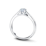 Certified Solitaire Diamond Engagement Ring 0.25ct H/SI Quality 18k White Gold - All Diamond