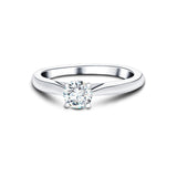 Certified Solitaire Diamond Engagement Ring 0.25ct H/SI Quality 18k White Gold - All Diamond