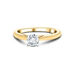 Certified Solitaire Diamond Engagement Ring 0.25ct H/SI Quality 18k Yellow Gold - All Diamond