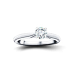 Certified Solitaire Diamond Engagement Ring 0.25ct H/SI Quality 9k White Gold - All Diamond