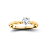 Certified Solitaire Diamond Engagement Ring 0.25ct H/SI Quality 9k Yellow Gold - All Diamond