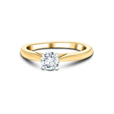 Certified Solitaire Diamond Engagement Ring 0.25ct H/SI Quality 9k Yellow Gold - All Diamond