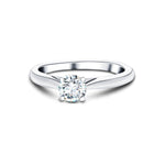 Certified Solitaire Diamond Engagement Ring 0.33ct H/SI Quality 9k White Gold - All Diamond