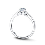 Certified Solitaire Diamond Engagement Ring 0.33ct H/SI Quality 9k White Gold - All Diamond