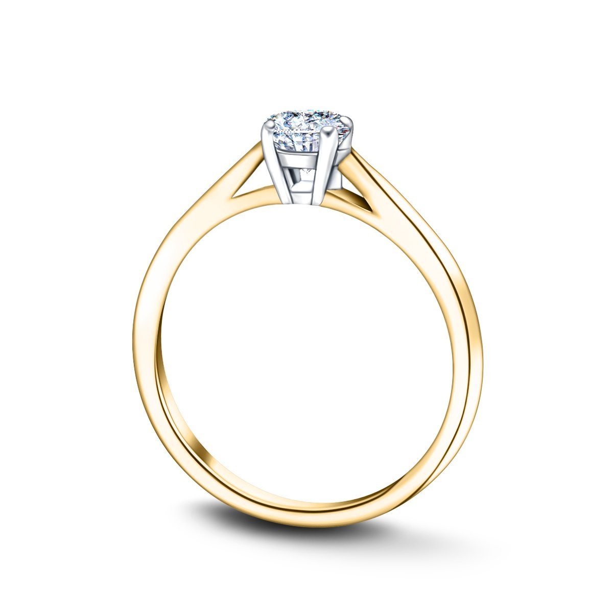 Certified Solitaire Diamond Engagement Ring 0.33ct H/SI Quality 9k Yellow Gold - All Diamond