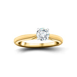 Certified Solitaire Diamond Engagement Ring 0.33ct H/SI Quality 9k Yellow Gold - All Diamond