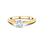 Certified Solitaire Diamond Engagement Ring 0.33ct H/SI Quality 9k Yellow Gold - All Diamond