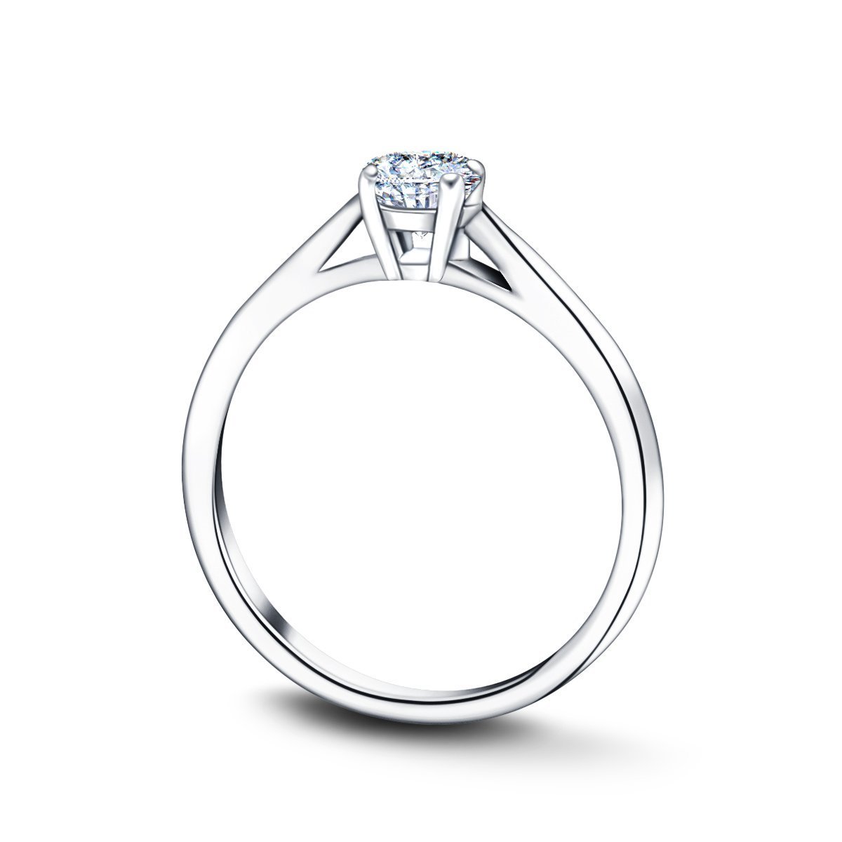 Certified Solitaire Diamond Engagement Ring 0.33ct H/SI Quality In Platinum - All Diamond