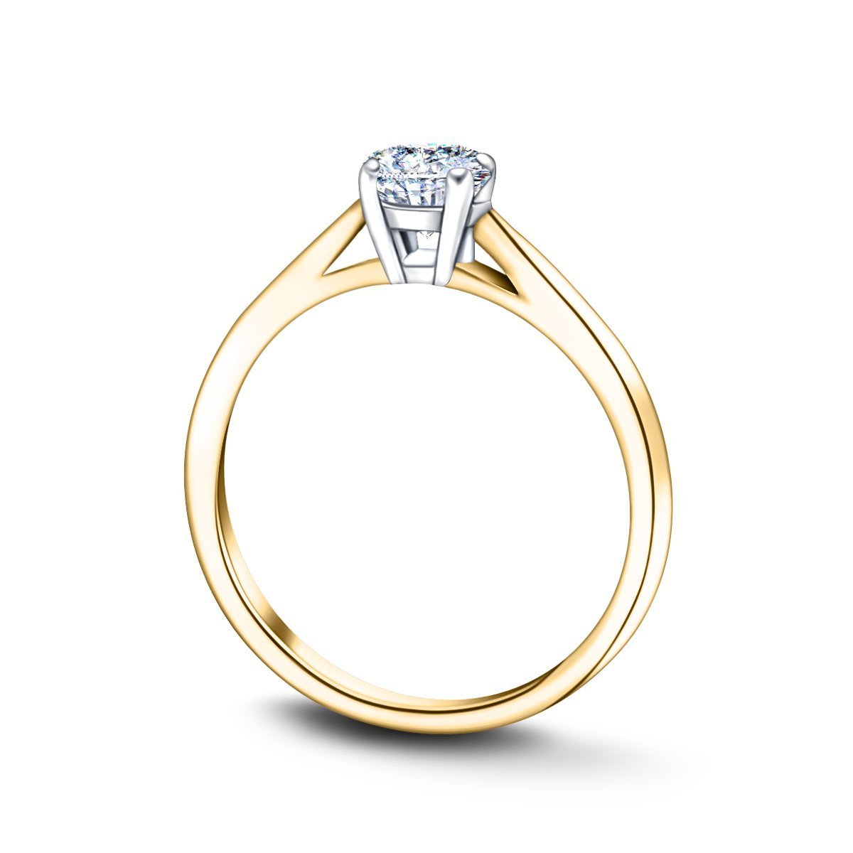 Certified Solitaire Diamond Engagement Ring 0.40ct H/SI Quality 18k Yellow Gold - All Diamond