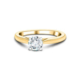 Certified Solitaire Diamond Engagement Ring 0.40ct H/SI Quality 18k Yellow Gold - All Diamond