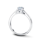 Certified Solitaire Diamond Engagement Ring 0.40ct H/SI Quality In Platinum - All Diamond