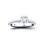 Certified Solitaire Diamond Engagement Ring 0.40ct H/SI Quality In Platinum - All Diamond