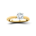 Certified Solitaire Diamond Engagement Ring 0.50ct H/SI Quality 18k Yellow Gold - All Diamond