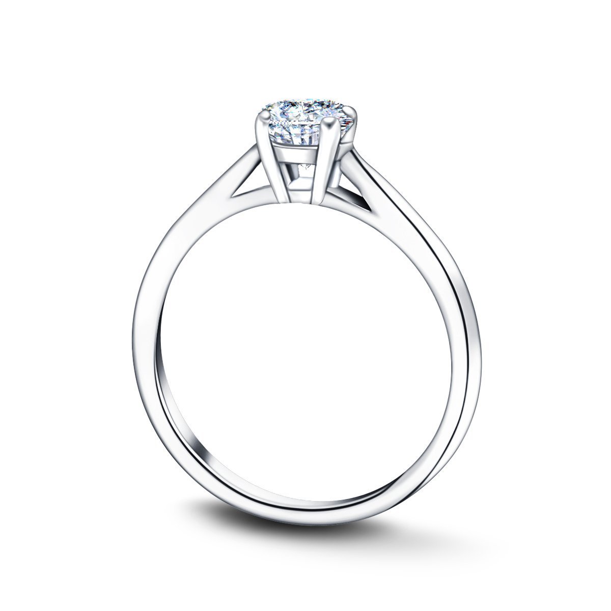 Certified Solitaire Diamond Engagement Ring 0.50ct H/SI Quality In Platinum - All Diamond