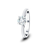 Certified Solitaire Diamond Engagement Ring 0.50ct H/SI Quality In Platinum - All Diamond