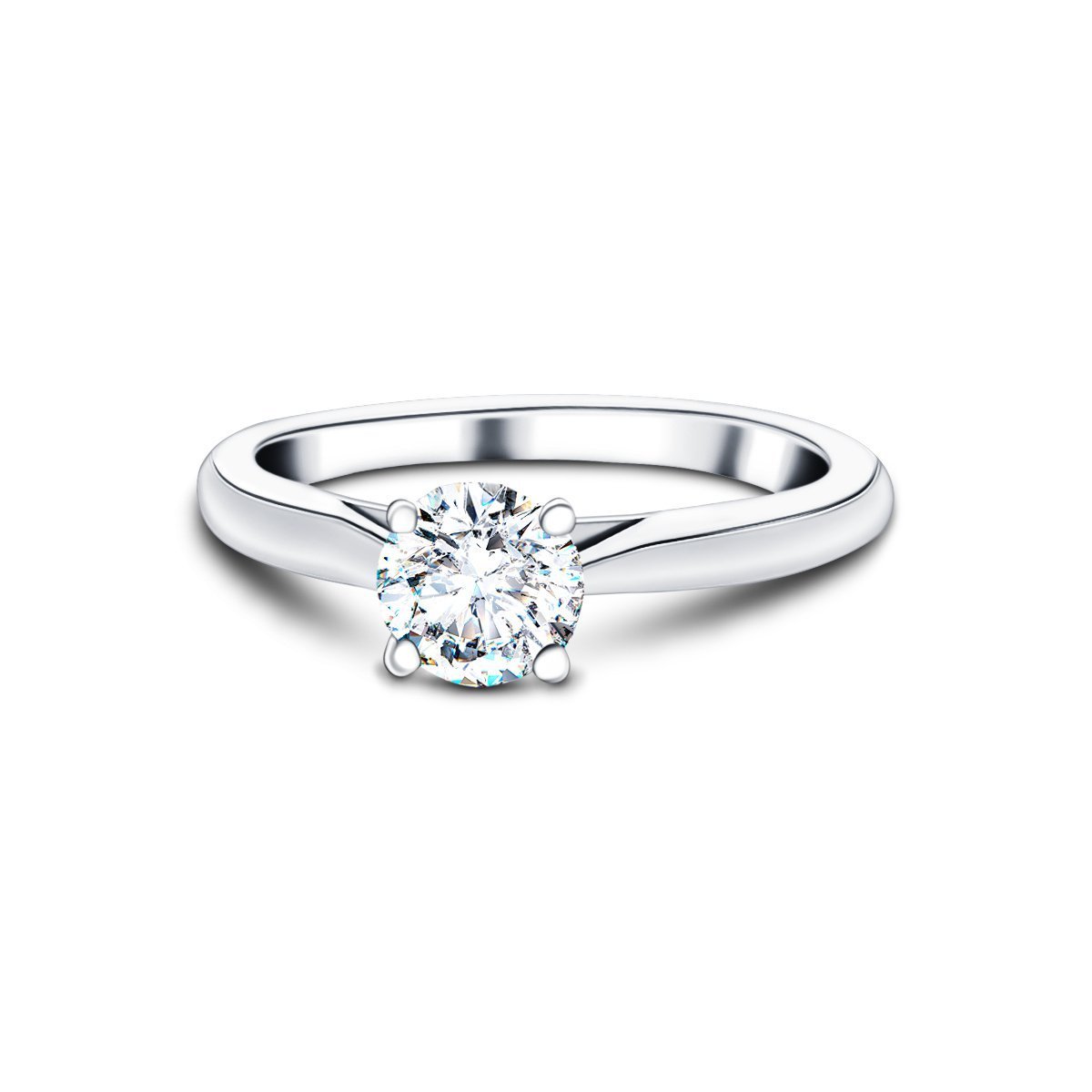 Certified Solitaire Diamond Engagement Ring 0.60ct E/VS Quality Platinum - All Diamond