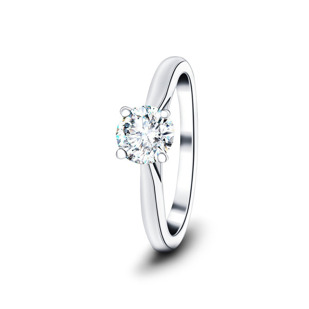 Certified Solitaire Diamond Engagement Ring 0.60ct E/VS Quality Platinum - All Diamond