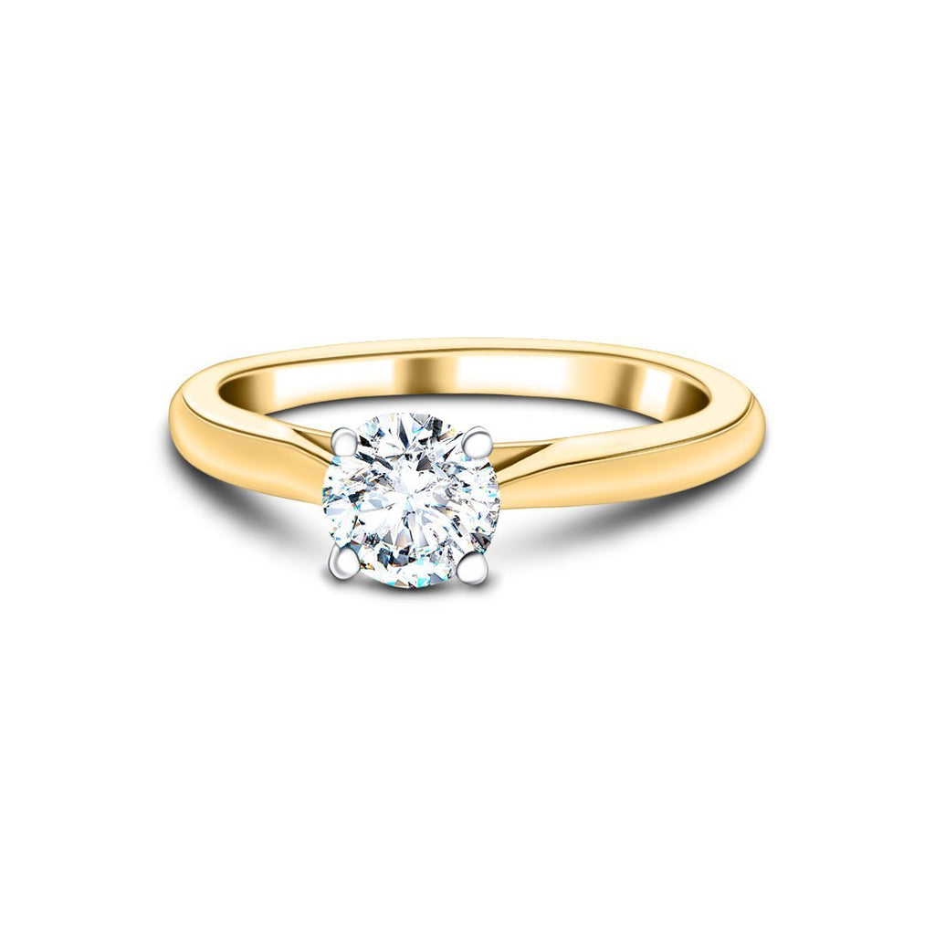 Certified Solitaire Diamond Engagement Ring 0.60ct G/SI Quality 18k Yellow Gold - All Diamond