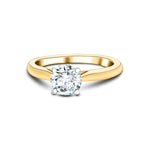 Certified Solitaire Diamond Engagement Ring 0.70ct H/SI Quality 18k Yellow Gold - All Diamond