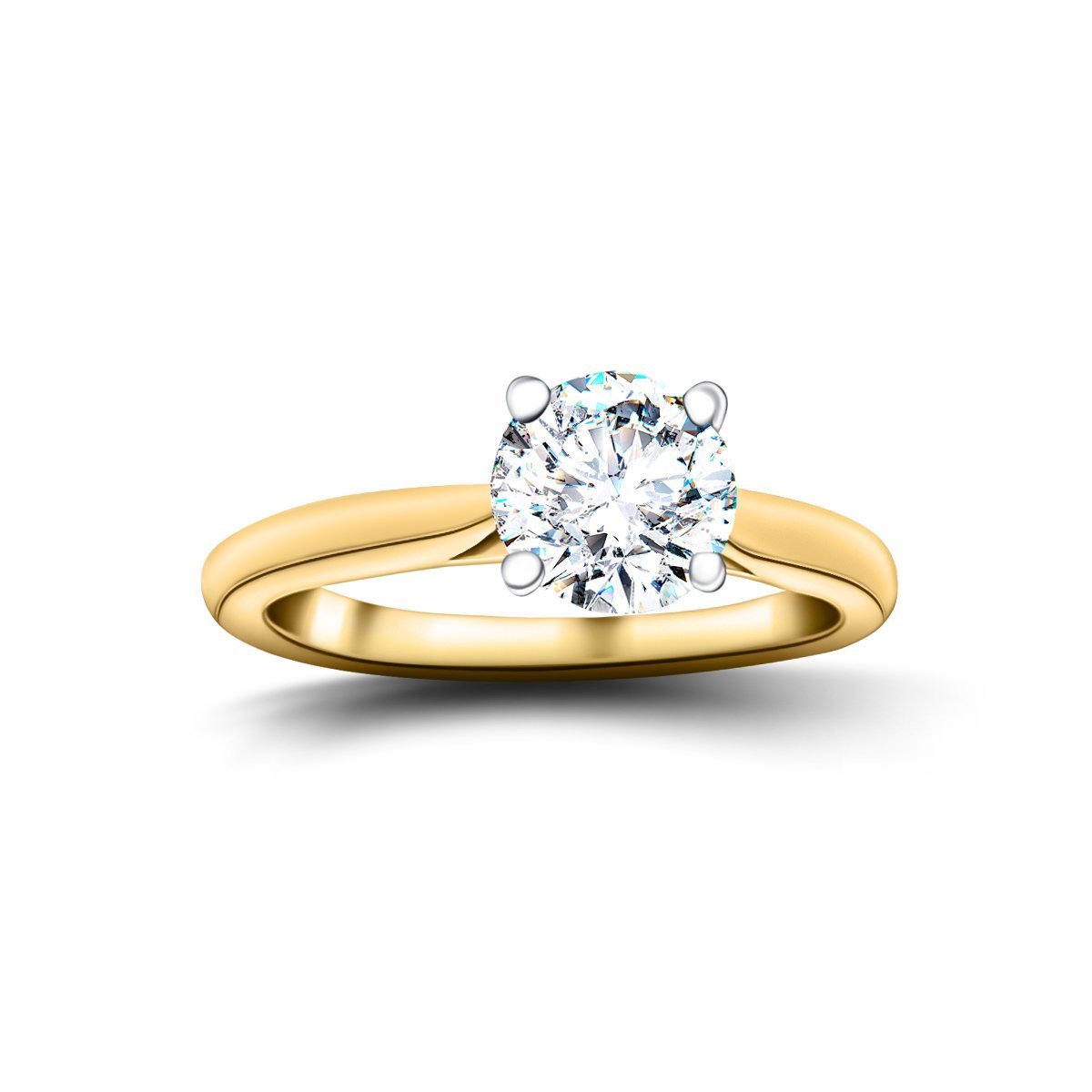 Certified Solitaire Diamond Engagement Ring 0.90ct G/SI Quality 18k Yellow Gold - All Diamond