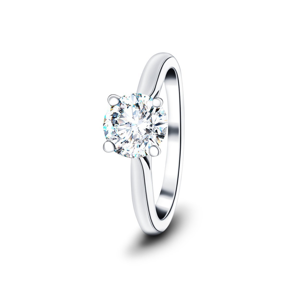 Certified Solitaire Diamond Engagement Ring 0.90ct G/SI Quality Platinum - All Diamond