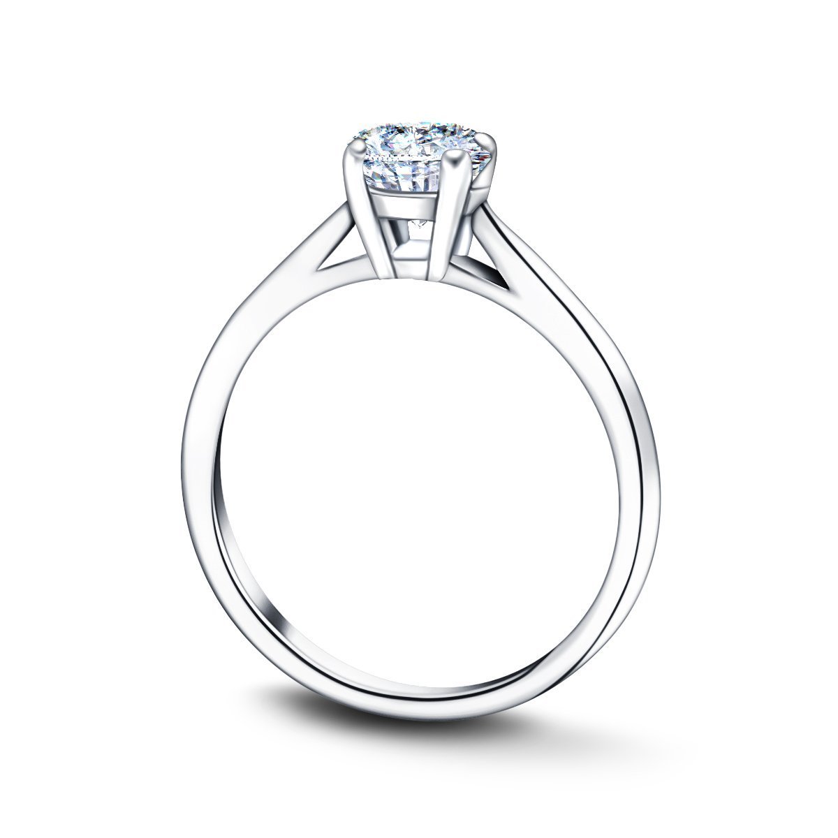 Certified Solitaire Diamond Engagement Ring 1.00ct G/SI Quality 18k White Gold - All Diamond