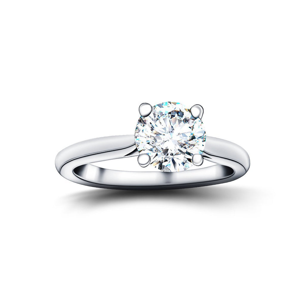Certified Solitaire Diamond Engagement Ring 1.50ct E/VS Quality 18k White Gold - All Diamond