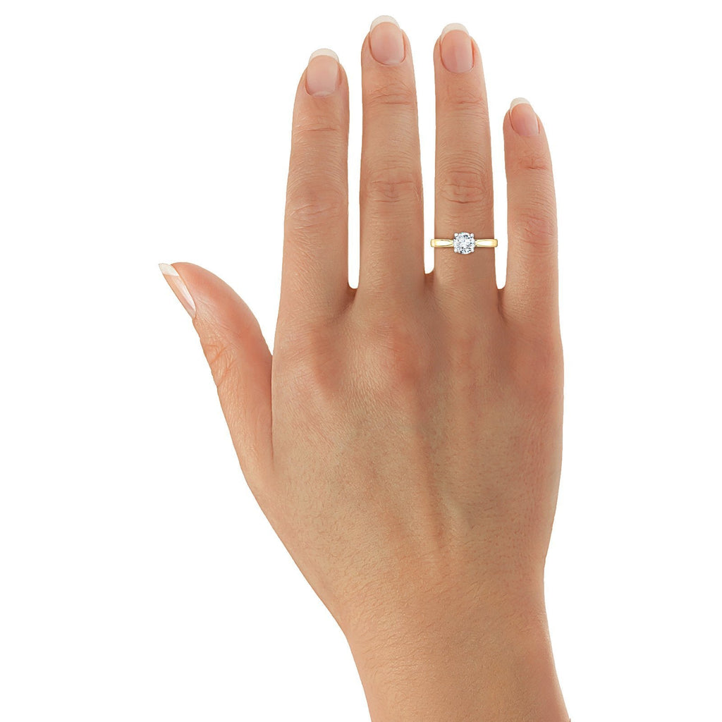 Certified Solitaire Diamond Engagement Ring 2.00ct E/VS Quality 18k Yellow Gold - All Diamond