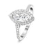 Certified Twist Marquise Diamond Halo Engagement Ring 0.60ct E/VS in 18k White Gold - All Diamond