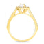 Certified Twist Marquise Diamond Halo Engagement Ring 0.60ct G/SI in 18k Yellow Gold - All Diamond