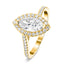 Certified Twist Marquise Diamond Halo Engagement Ring 1.10ct G/SI in 18k Yellow Gold - All Diamond