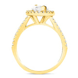 Certified Twist Marquise Diamond Halo Engagement Ring 2.10ct E/VS in 18k Yellow Gold - All Diamond