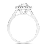 Certified Twist Marquise Diamond Halo Engagement Ring 2.10ct E/VS in Platinum - All Diamond