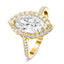 Certified Twist Marquise Diamond Halo Engagement Ring 2.10ct G/SI in 18k Yellow Gold - All Diamond