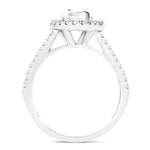 Certified Twist Marquise Diamond Halo Engagement Ring 2.10ct G/SI in Platinum - All Diamond