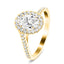 Certified Twist Oval Diamond Halo Engagement Ring 0.85ct E/VS in 18k Yellow Gold - All Diamond