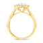 Certified Twist Oval Diamond Halo Engagement Ring 1.50ct E/VS in 18k Yellow Gold - All Diamond
